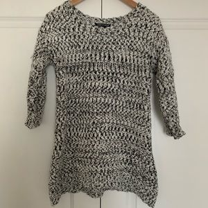 Cable & Gauge Black and White Marled Sweater